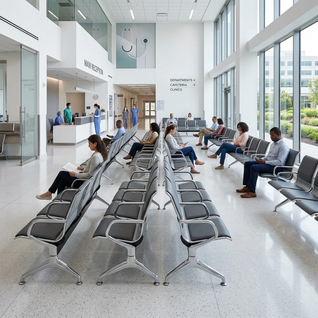Hospital institutional steel furniture installation